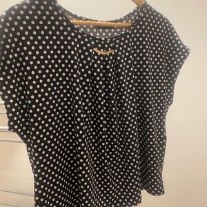 Elegant Black and White Polka Dot Blouse